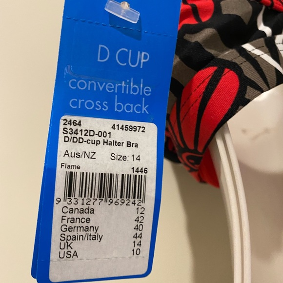 Seafolly ➰ BNWT ladies floral adjustable straps bikini top s14 - Picture 2 of 3